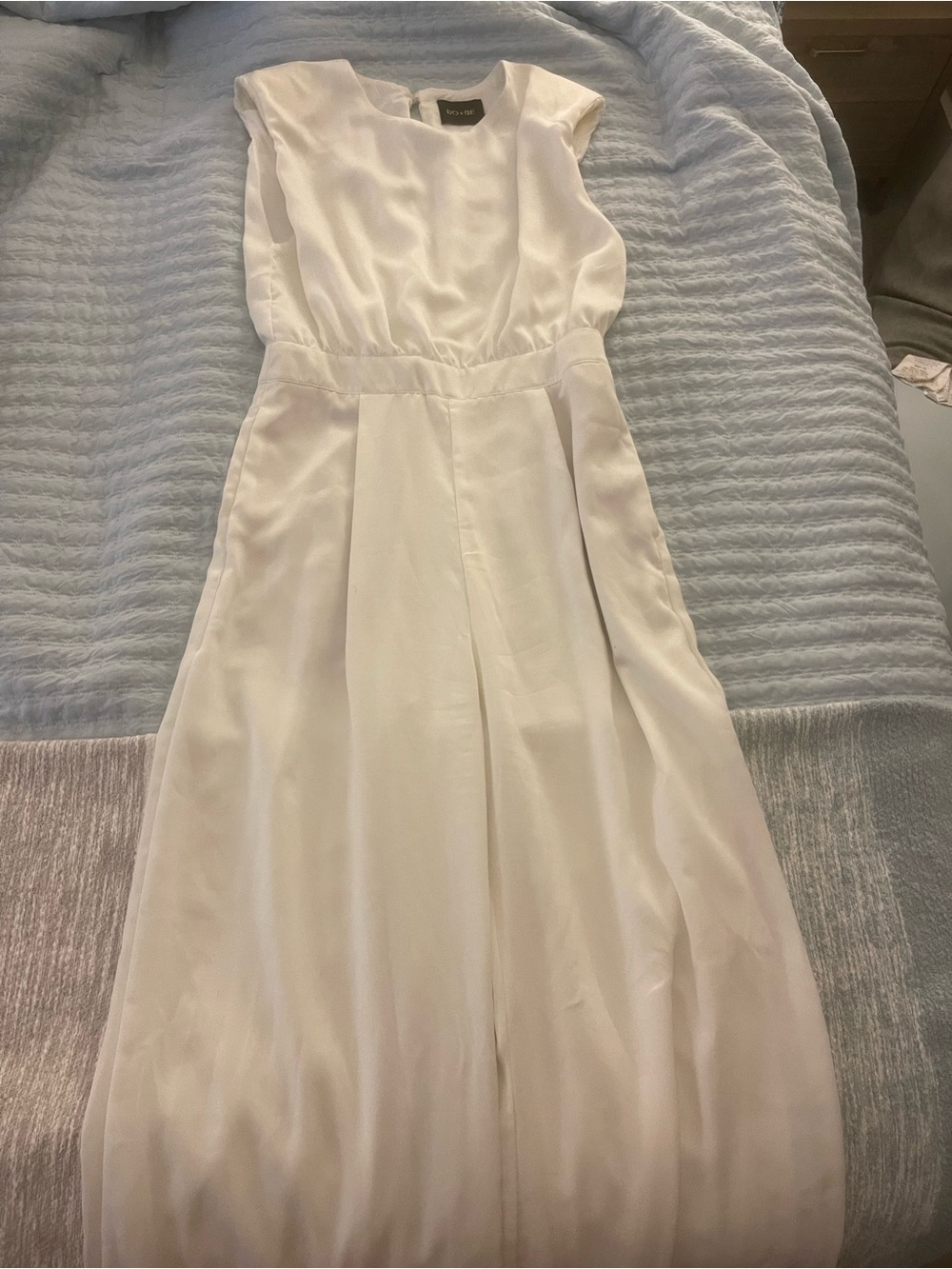 These Three Boutique White Marlow Pocketed Satin Jumpsuit